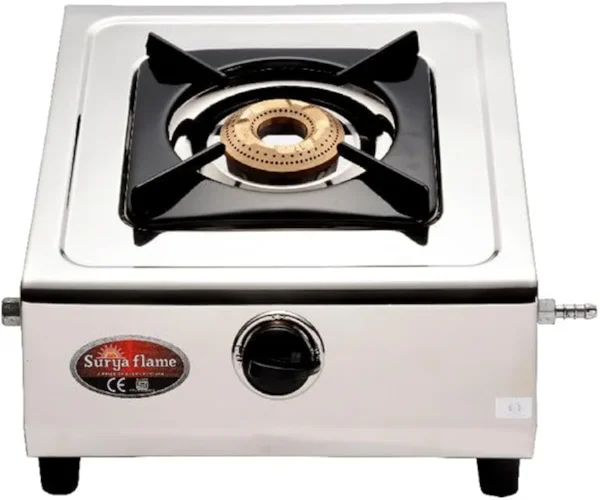 Surya Flame LPG Gas Stove 1 Burner Stainless Stee